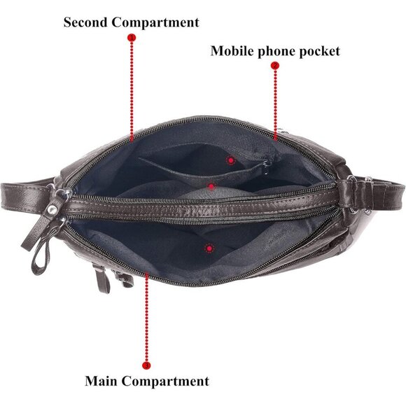 🆕Volganik Rock PU Leather Shoulder Bag Women Brown Soft Pocketbooks Purse - Picture 3 of 7